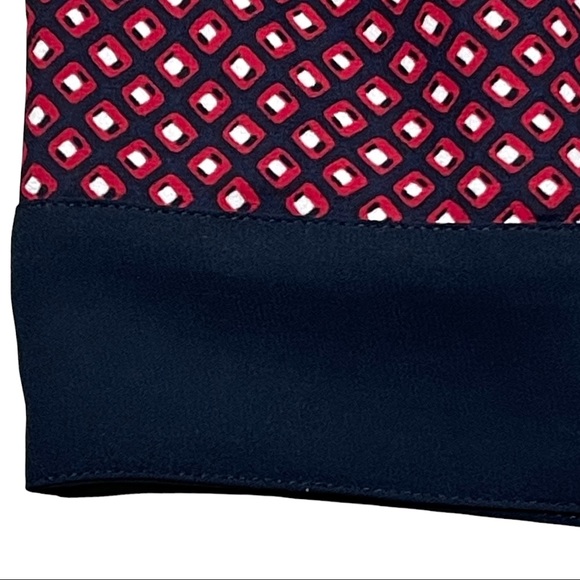 Coldwater creek size 4 navy blue, white, red diamond pattern midi skirt like new - Picture 5 of 15